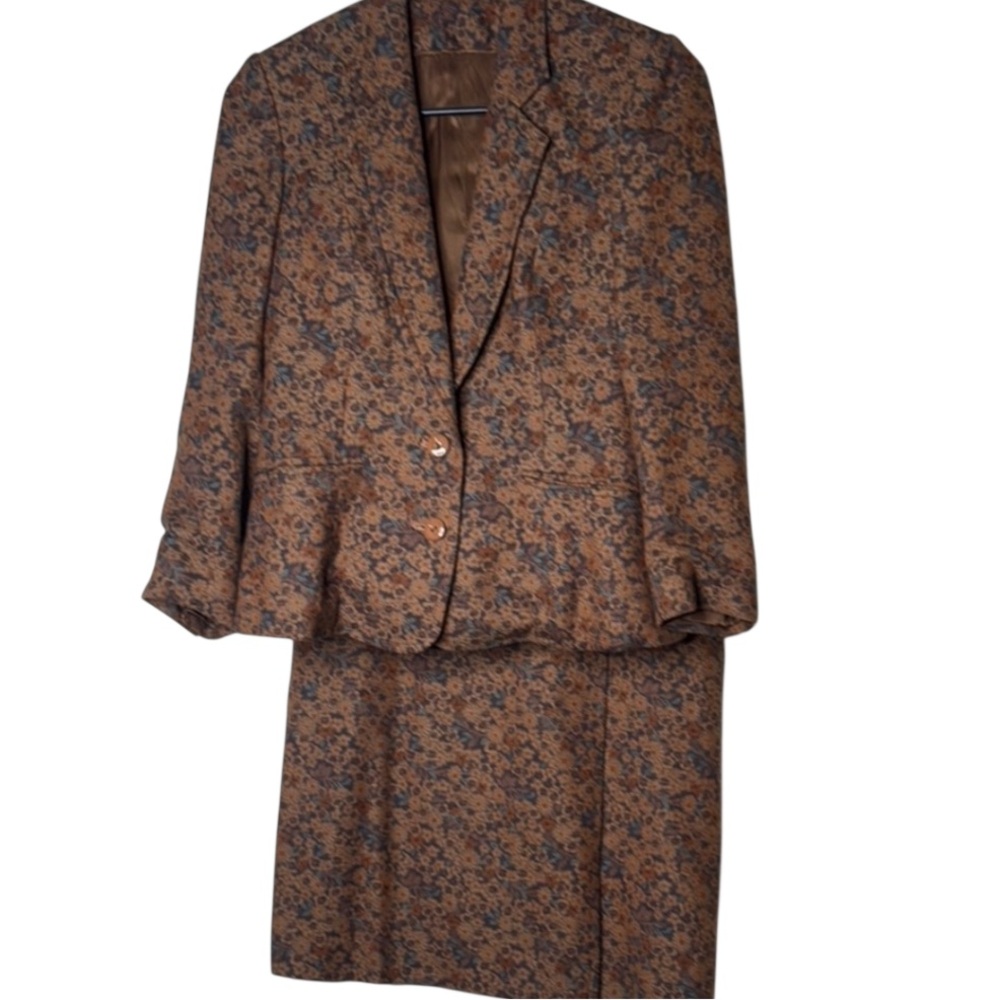 Floral Blazer and Skirt Set